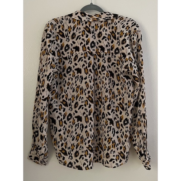 & Other Stories Leopard Animal Print 100% Silk Button Down Blouse - Picture 4 of 11